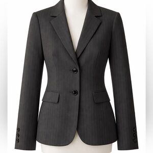 Antonio Melani Blazer Size 4 Charcoal Pinstripe Tailored Career Jacket Work